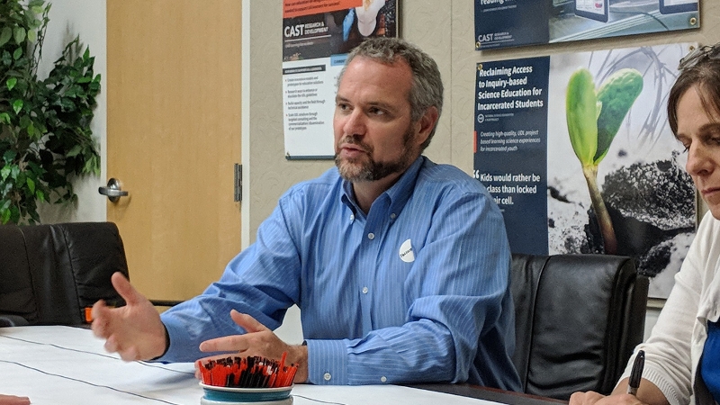 Photo of Bill Wilmot doing a journey mapping activity with educators